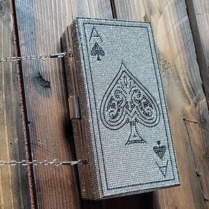 Elegant Silver Clutch with Chain